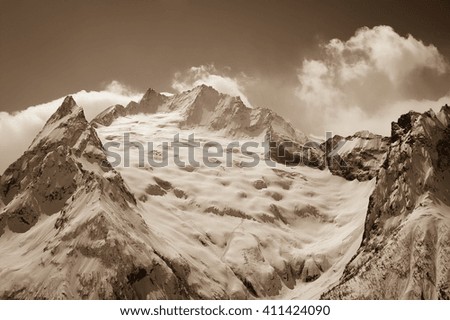 Similar – Foto Bild Bietschhorn mountain peak, view from Loetschenpass