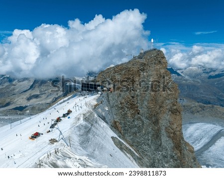 Similar – Image, Stock Photo Hikers climbing the Zugspitze