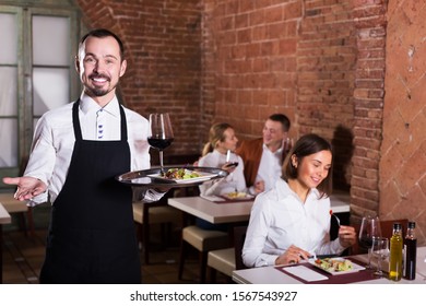 Glad Male Waiter Welcoming Guests Country Stock Photo 1567543927 ...