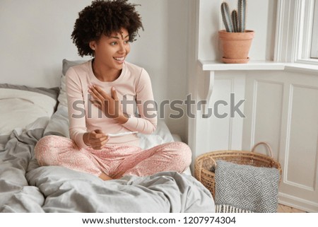 Similar – Image, Stock Photo legs Bed Feminine