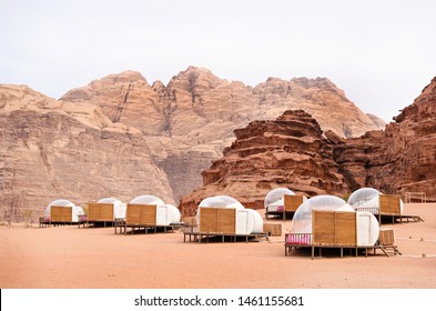 Glamping In Bubble Tents In Wadi Rum, Jordan. 