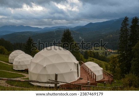 Glamping (glamour camping) is a domed eco-hotel with an incredible view of the surrounding natural panoramas of forested mountains. Glamping is where stunning nature meets modern luxury