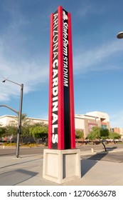 Glandale, AZ, USA - November 03, 2018: Arizona Cardinals Pylon At The State Farm Stadium In Arizona.