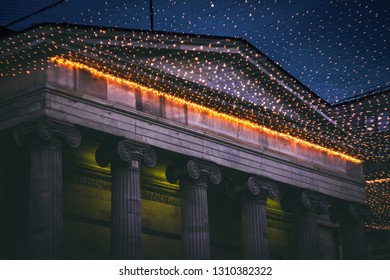 Glasgow Royal Exchange Square Night Lights Historical Architecture