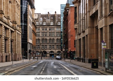 Glasgow / Scotland - April 04 2020: Empty City Centre Of Glasgow During The Coronavirus Covid 19 Lockdown