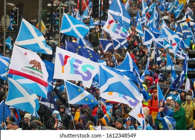 Glasgow / Scotland - January 11 2020: All Under One Banner March For Scottish Independence