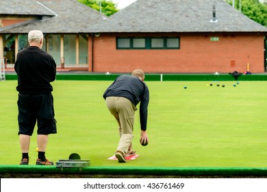GLASGOW, SCOTLAND - JUNE 13, 2016: Bowling greens at Kelvingrove in central Glasgow. This was a venue for the 2014 Commonwealth Games.