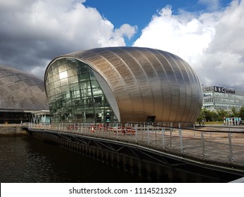 Glasgow, Scotland - June 16 2018: Glasgow science centre and IMAX building