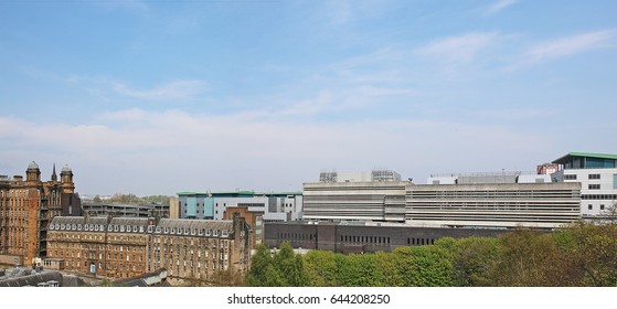 GLASGOW, SCOTLAND - MAY 10, 2017: Glasgow Royal Infirmary. The Glasgow Royal Infirmary (GRI) Is A Large Teaching Hospital, Operated By NHS Greater Glasgow And Clyde,