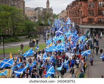 Glasgow, Scotland - May 2019: AUOB Independence march