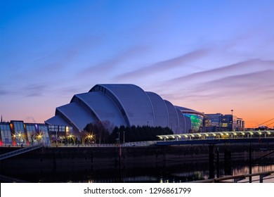 Glasgow, Scotland, UK - Jan 25. 2019 : View Of SEC Armadillo Centre