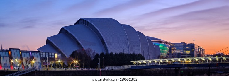 Glasgow, Scotland, UK - Jan 25. 2019 : View Of SEC Armadillo Centre