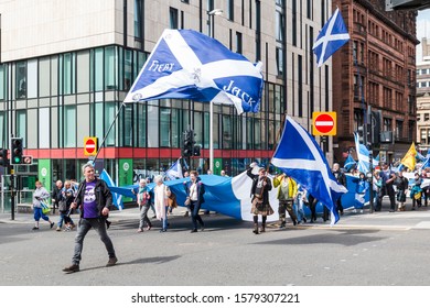 Glasgow, Scotland / United Kingdom - 04.05.2019: Scottish Independence March