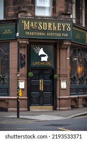 GLASGOW, UK - JUNE, 2022: Mac Sorley's Old Pub In The City Center.