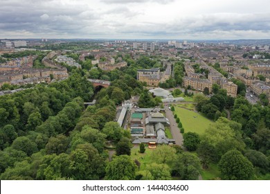 Glasgow West End Drone Cityscape