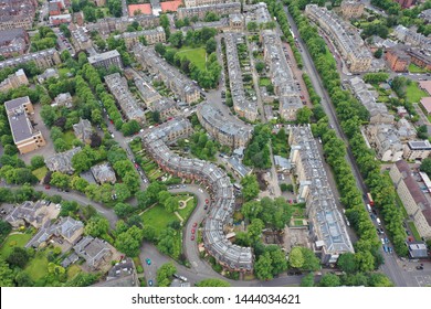 Glasgow West End Drone Cityscape