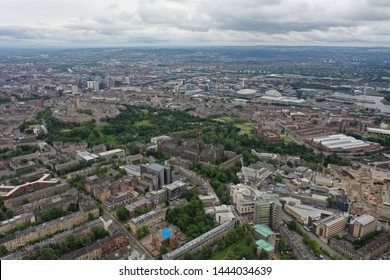 Glasgow West End Drone Cityscape