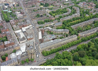 Glasgow West End Drone Cityscape