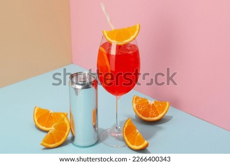 Glass of Aperol Spritz, delicious summer cocktail