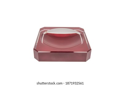 Glass Ash Tray Isolated On White