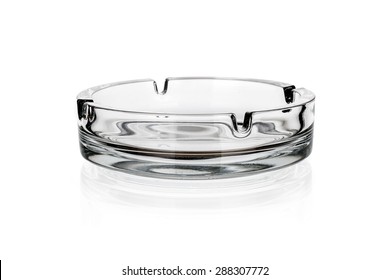 glass ashtray isolated on white
