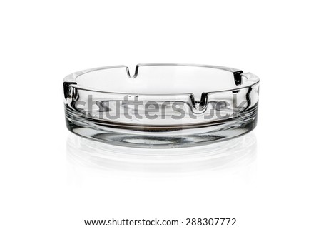 glass ashtray isolated on white