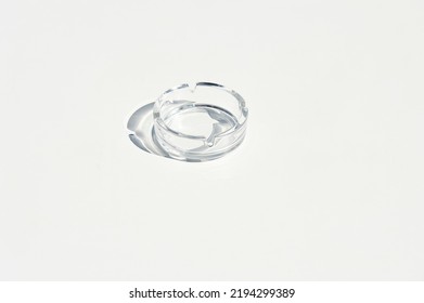 glass ashtray on white table