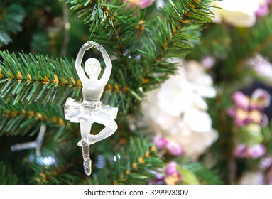 Glass Ballet Dancer On A Christmas Tree