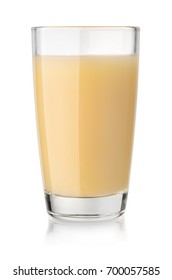 Glass Of Banana Juice Isolated On White