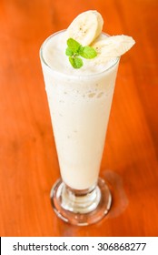 A Glass Of Banana Milk Shake