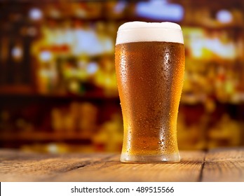 Glass Of Beer In A Bar