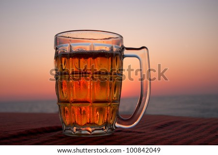 Similar – Image, Stock Photo sundowner Twilight pint