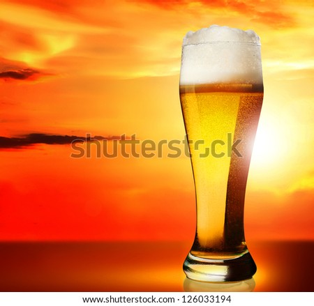Similar – Image, Stock Photo sundowner Twilight pint