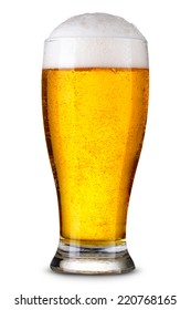 Glass Of Beer Isolated. Clipping Path