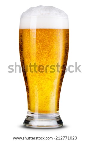 Glass of beer isolated. Clipping Path 
