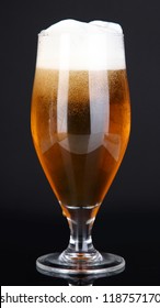 Glass Of Beer Isolated On Black