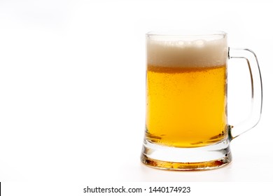 Glass Of Beer On White Background