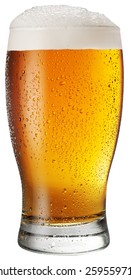 Glass of beer on white background. File contains clipping paths. - Shutterstock ID 259559711