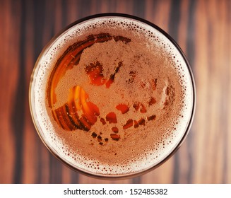 Glass Of Beer Top View