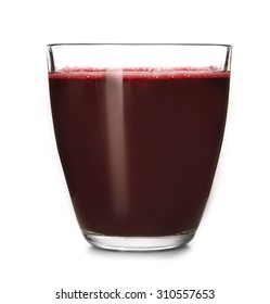 Glass Of Beet Juice Isolated On White