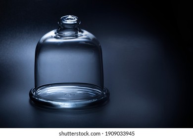 Glass Bell Jar Isolated On Black Background