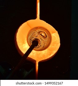 Glass Blowing Art And Flame.
Handmade Glassware Is Produced On High Fire.