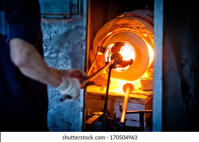 Glass Blowing In Factory