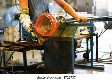 Glass Blowing - Shaping A Vase