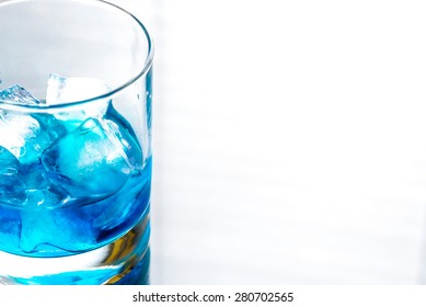 Glass Of Blue Curacao Cocktail