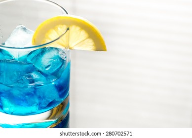 Glass Of Blue Curacao Cocktail