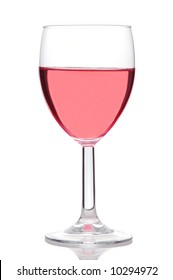 Glass of Blush or Rose Wine isolated over white with reflection - Shutterstock ID 10294972