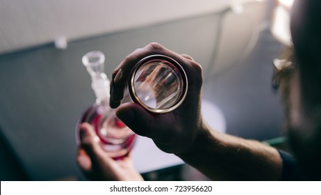 Glass Bongs For Smoking Weed Close-up Soft Focus