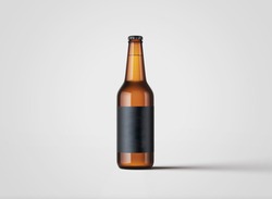 Glass Bottle Mock Up. Blank Label. Good For Beer Or Any Beverages.