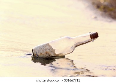 Glass Bottle Sand Inside On Beach Stock Photo 331667711 | Shutterstock